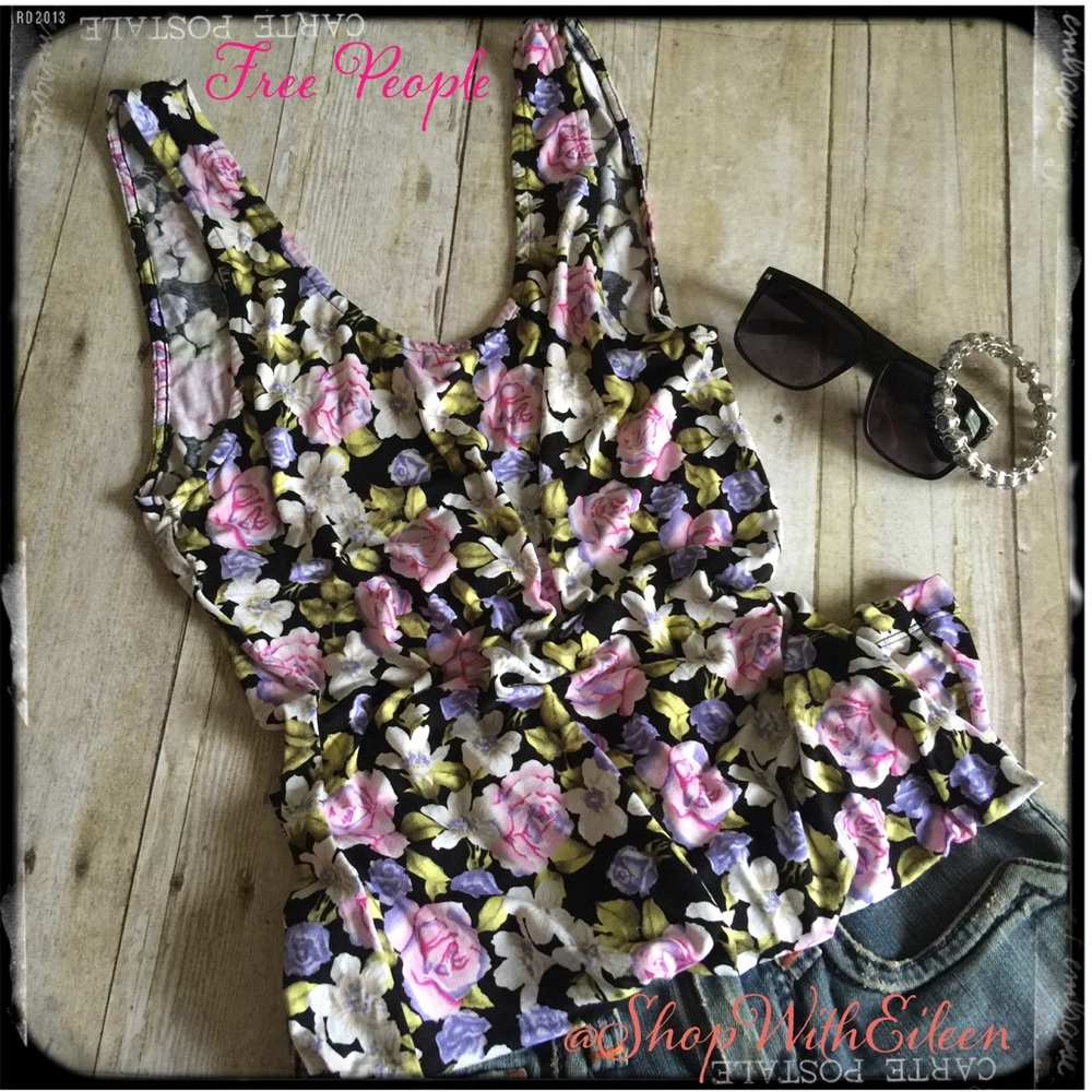 FREE PEOPLE Floral Tank Style Tunic Top